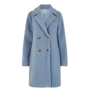 Image of Yumi Blue Teddy Bear Coat - Blue