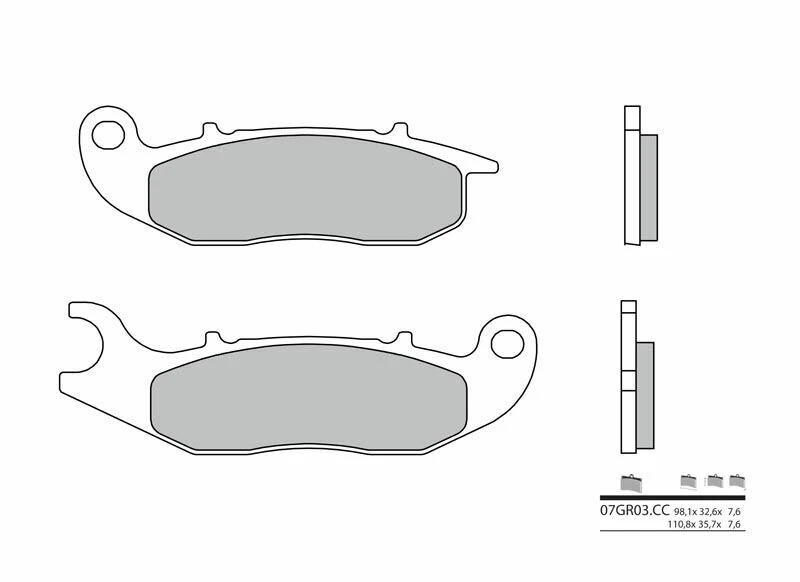 Image of Brembo S.p.A. Street Carbon Ceramic Brake pads - 07GR03CC