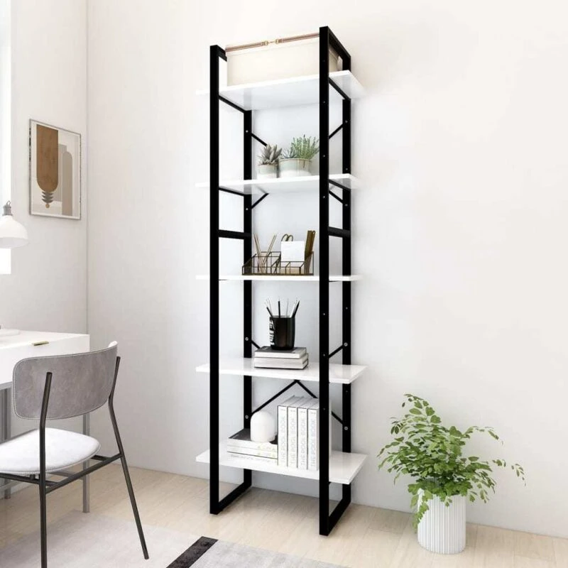 Image of VIDAXL Vidaxl - 5-Tier Book Cabinet White 60x30x175cm Engineered Wood 8720286649343