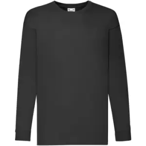 Image of Fruit Of The Loom Childrens/Kids Long Sleeve T-Shirt (5-6) (Black)