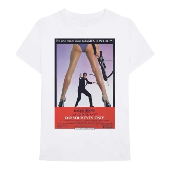 Image of James Bond 007 - For Your Eyes Poster Unisex Medium T-Shirt - White