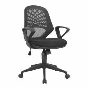Image of Lattice Mesh Back Chair, black