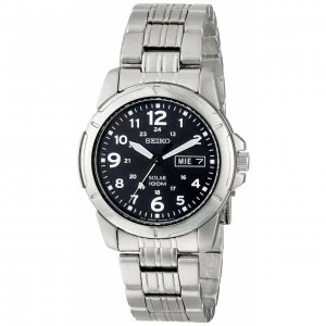Image of Seiko Mens Solar Analogue Stainless Steel Watch SNE095P1