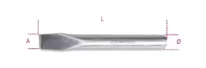 Image of Beta Tools 34INOX 200 INOX Stainless Steel Flat Chisel 200mm 000340320
