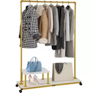 Image of VEVOR Clothing Garment Rack, 120 x 36 x 160 cm, Heavy-duty Clothes Rack w/ Bottom Shelf & Side Shelf, 4 Swivel Casters, Sturdy Steel Frame, Rolling Cl