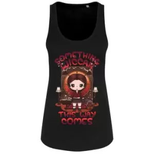 Image of Mio Moon Womens/Ladies Something Wiccan This Way Comes Vest Top (S) (Black/Red)