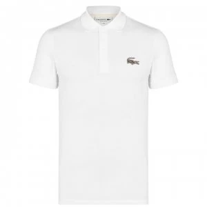 Image of Lacoste Spellout Croc Logo Polo Shirt - White 001
