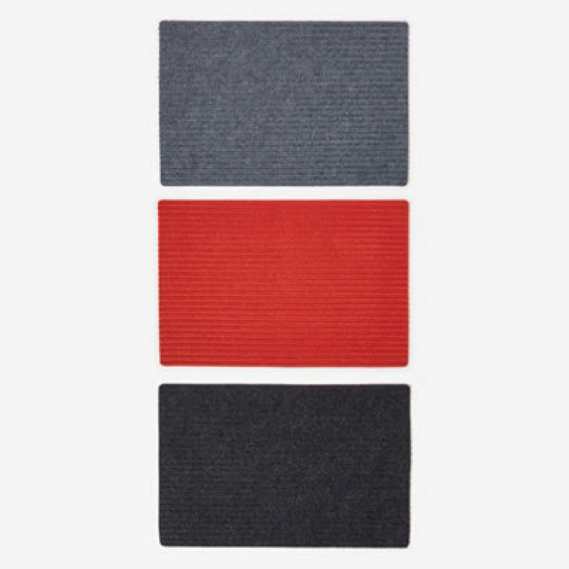 Image of Homescapes Set of 3 Ribbed Door Mats, 40 x 60cm Multi