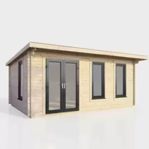 Image of Power 18' x 10' Pent Log Cabin - Left Hand Doors