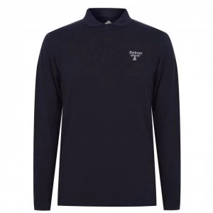 Image of Barbour Beacon Long Sleeve Polo Shirt - Navy NY91
