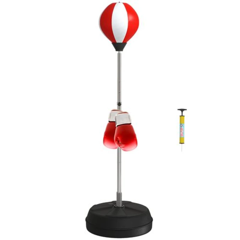 Image of HOMCOM Punching Bag with Stand Boxing Bag Set with Adjustable Height Red Red