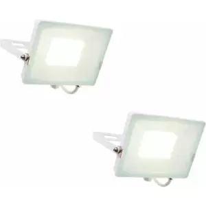 Image of 2 pack Outdoor Waterproof LED Floodlight - 50W Cool White LED - Matt White