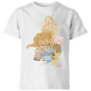 Image of Disney Princess Filled Silhouette Belle Kids T-Shirt - White - 7-8 Years - White