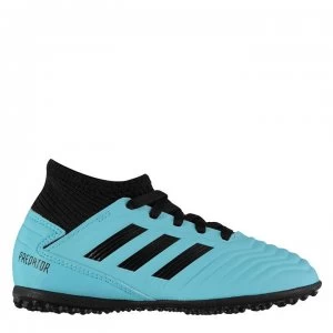 Image of adidas Predator 19.3 Childrens Astro Turf Trainers - Cyan/Black