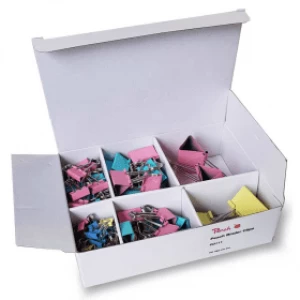 Image of Peach Foldback Clips Combi-Box - Assorted Colours