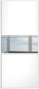 Image of Wickes Sliding Wardrobe Door Fineline White Panel and Mirror - 2220 x 610mm