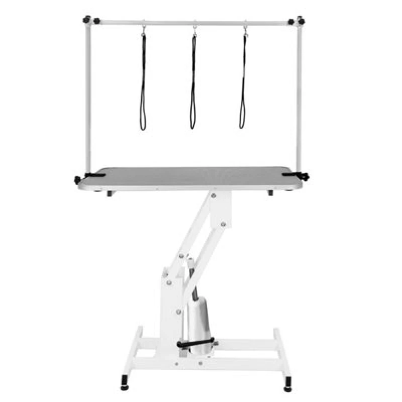 Image of Monster Shop White Hydraulic Grooming Table - Grey Table Top, Grey 212305