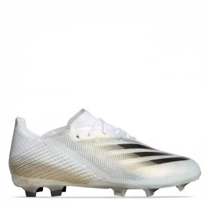 Image of adidas X Ghosted.1 Junior FG Football Boots - White/MetGold
