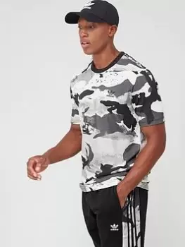 Image of adidas Originals Camo All Over Print T-Shirt - White, Size XL, Men