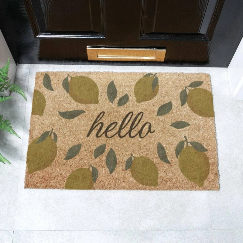 Image of Artsy Mats Hello Lemons Doormat (60 X 40Cm), Brown 6040-HELLOLEMON