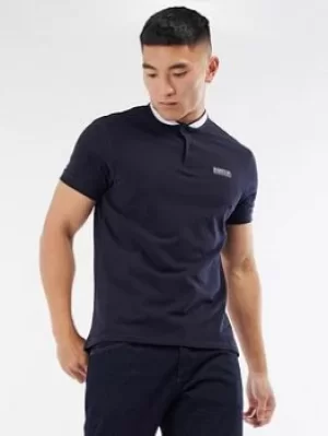 Image of Barbour International Tipped Sports Collar Polo Shirt, Navy Size M Men