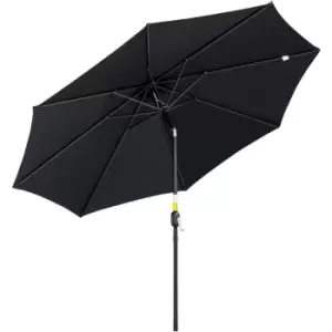 Image of Outsunny 3(m) Patio Umbrella Outdoor Sunshade Canopy w/ Tilt & Crank Black - Black