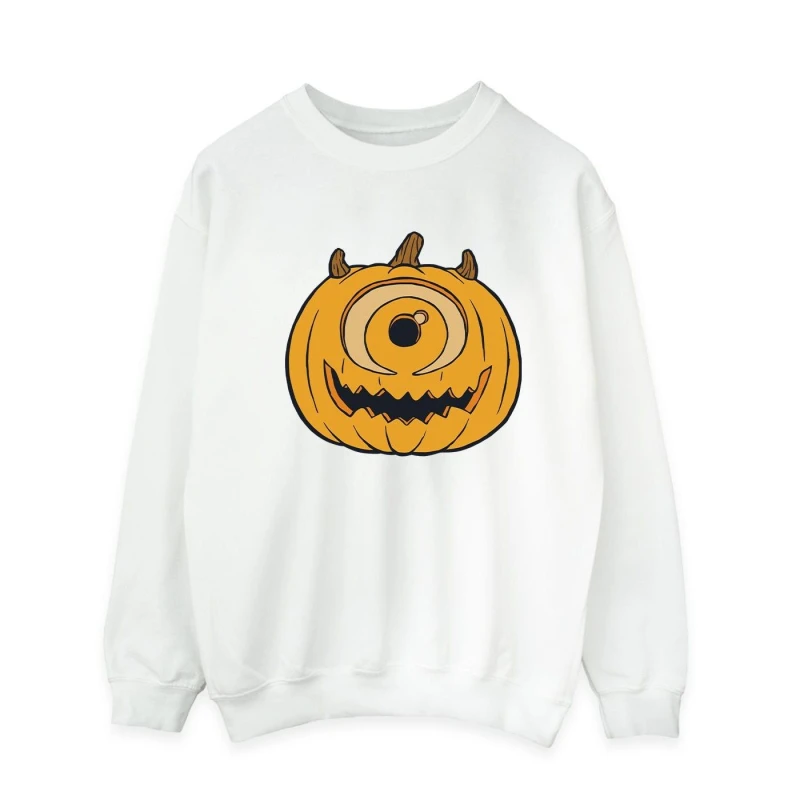 Image of Disney Men Pumpkin Halloween Sweatshirt in White Size: Small White S Male 5063376632836