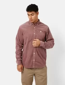 Image of Carhartt-WIP Madison Shirt (Fine Cord) - Lupinus Red/White