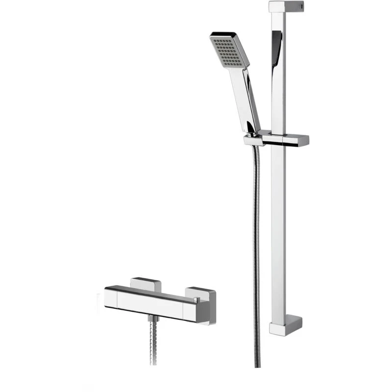 Image of Balterley Thermostatic Bar Valve Rectangular Slide Rail Silver