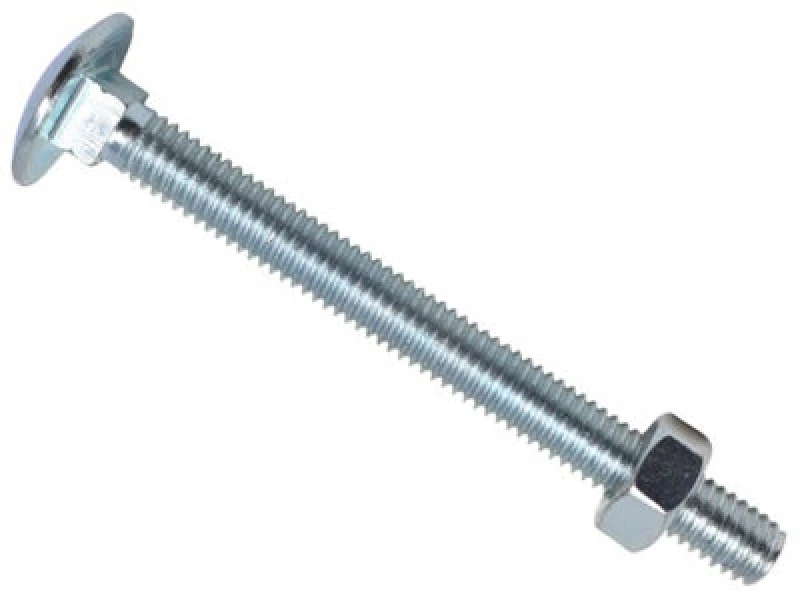 Image of Metalmate Memcsx0665 Cup Square Hex Bolt & Nut Zp M6 X 65mm Box 25 Memcsx0665