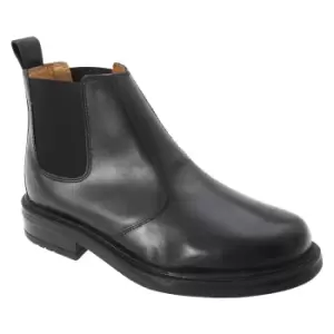 Image of Roamers Mens Leather Quarter Lining Gusset Chelsea Boots (8 UK) (Black)