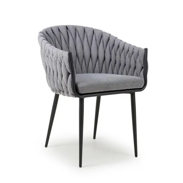 Image of Shankar Pandora Braided Grey Dining Chairs - Grey 545579cm