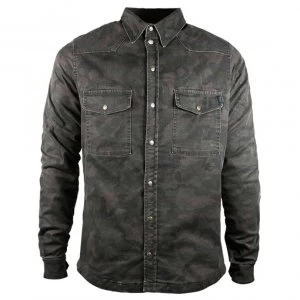 Image of (L) John Doe Motoshirt Protective Overshirt With XTM Fiber Camouflage Grey