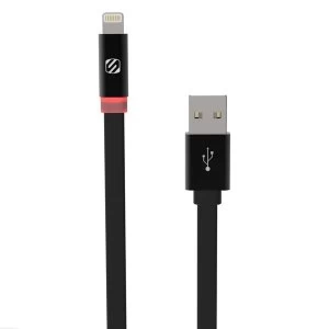 Image of Scosche flatOUT LED 0.9m USB A Lightning Black mobile phone cable