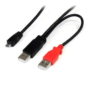 Image of Startech 0.3m USB Y Cable for External Hard Drive