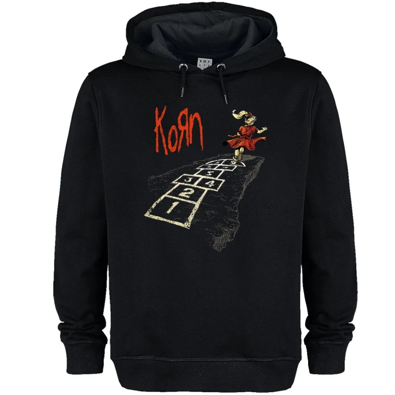 Image of Amplified Amplified Men Follow The Leader Hopscotch Korn Hoodie in Black Size: X-Small Black XS Male 5063574781220