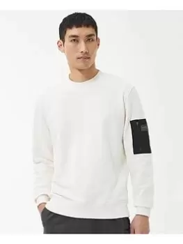 Image of Barbour International Grip Patch Pocket Crew Sweatshirt - Cream Size M Men