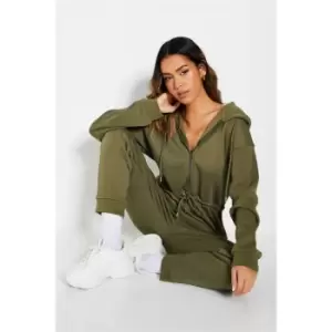 Image of I Saw It First Reclaim Sustainable Staples Embroidered Hooded Jumpsuit - Green