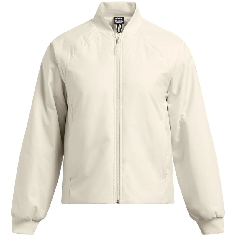 Image of Under Armour Womens Insulated Water-Repellent Midweight Bomber Jacket White female 12 (M)