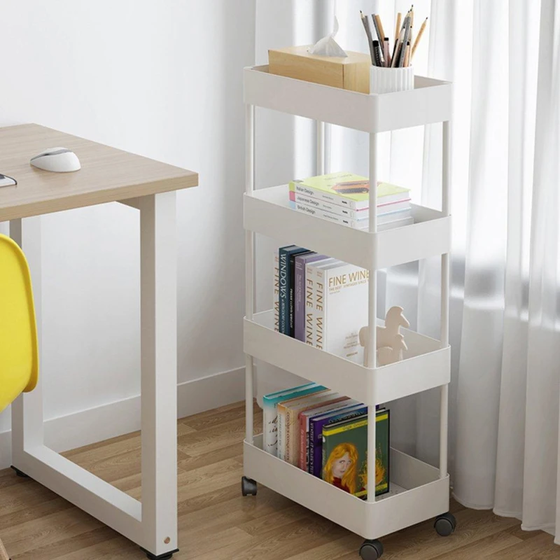 Image of LIFE IDEAS Multi-Tier Trolley Cart for Kitchen & Bathroom White unisex 4 Tier