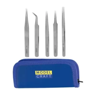 Image of Modelcraft Set of 5 Stainless Steel Tweezers