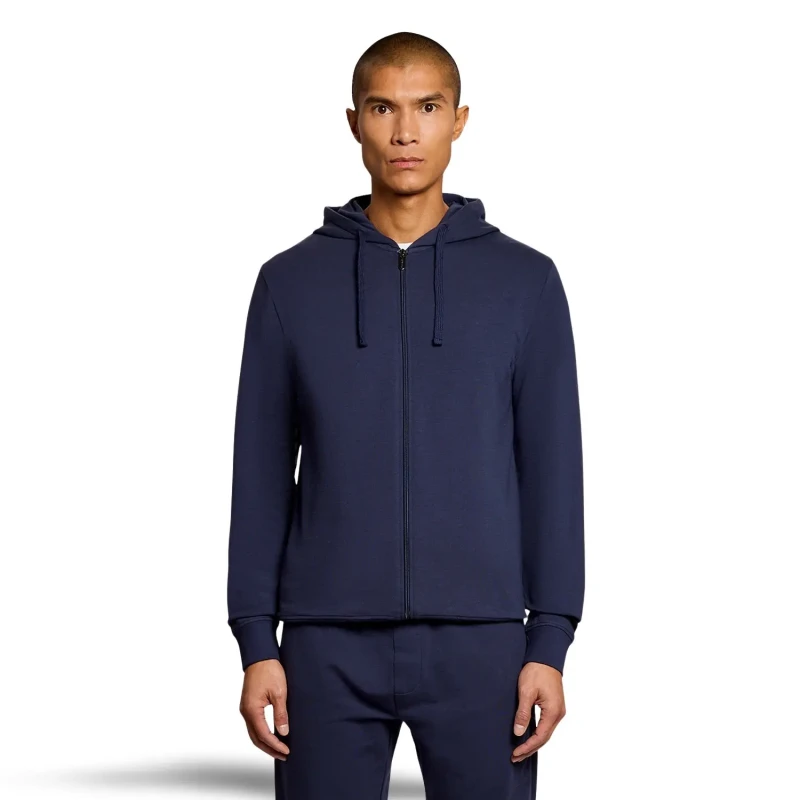Image of Lyle & Scott Mens Lightweight Lounge Zip Hoodie in Navy