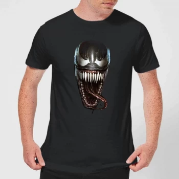 Image of Venom Face Photographic Mens T-Shirt - Black - 5XL