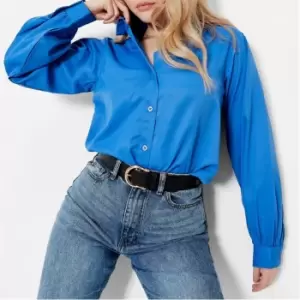 Image of I Saw It First Balloon Sleeve Woven Shirt - Blue