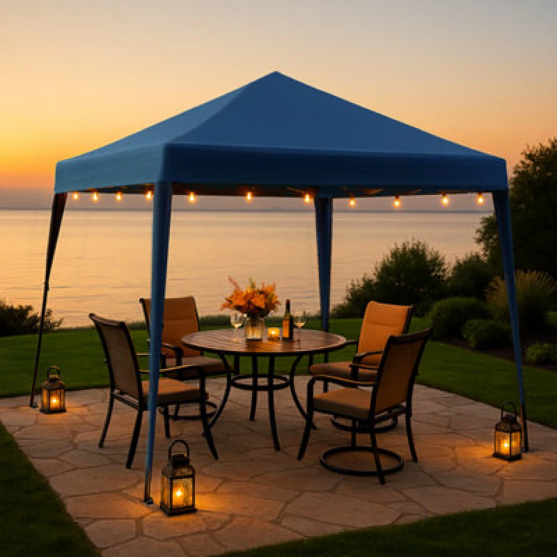 Image of Home Source Easy Up Garden Outdoor 2M Gazebo Blue