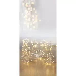 Image of 400 Warm White Starburst LED String Lights With Clear & Silver Cable
