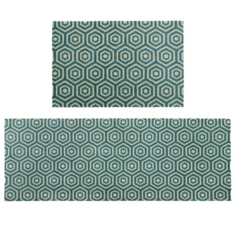 Image of Jvl Mega Machine Washable Doormat And Runner, Geo Hex 01-07-0764