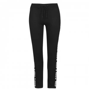 Image of Guess Logo Tape Jogging Pants - Black JBLK