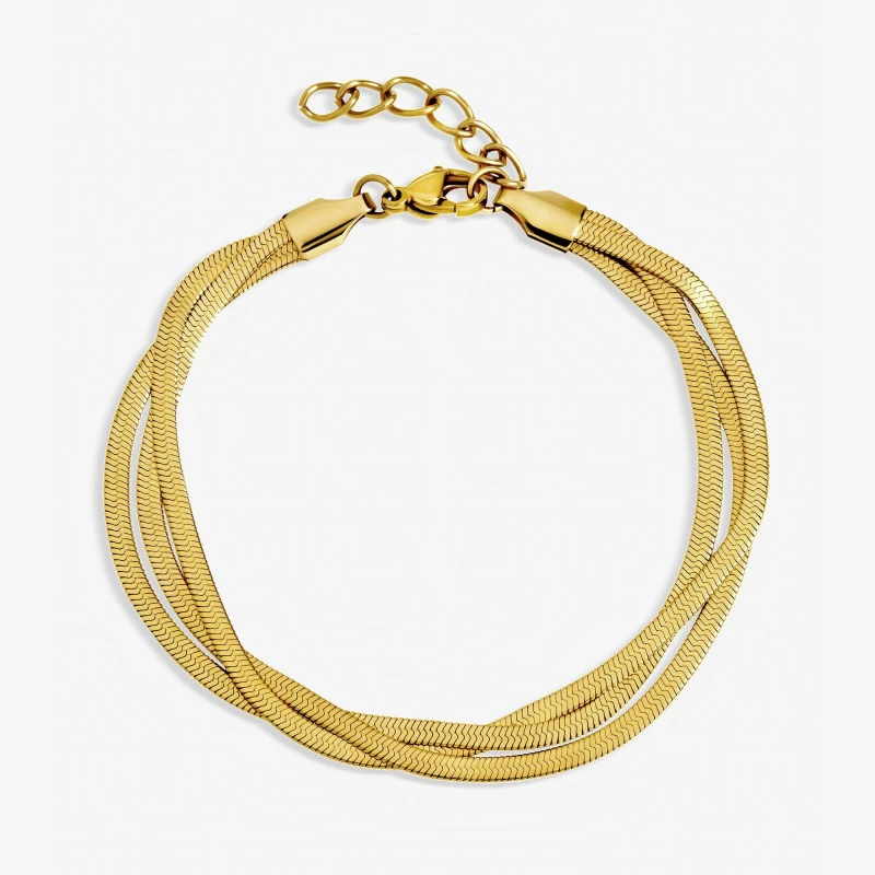 Image of Jon Richard Gold Plated Waterproof Snake Chain Bracelet Gold female One Size