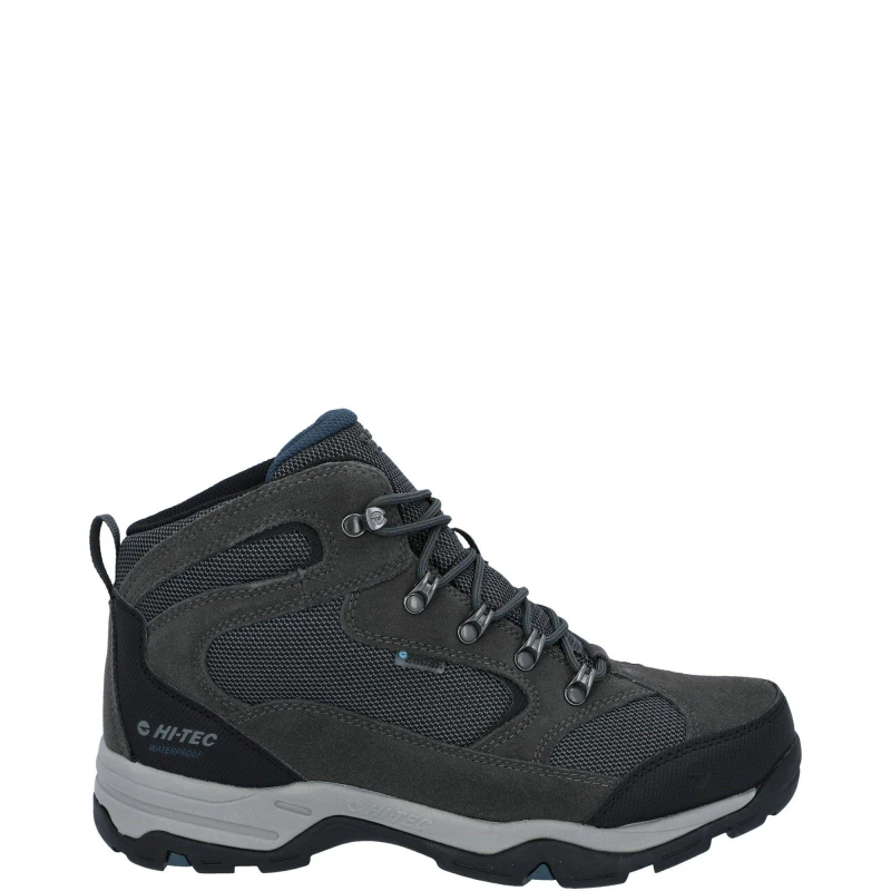 Image of Hi Tec Mens Storm Wide Waterproof Walking Boots UK Size 15 (EU 49) Charcoal/Grey/Majolica Blue HIT074-GRYBLU-15
